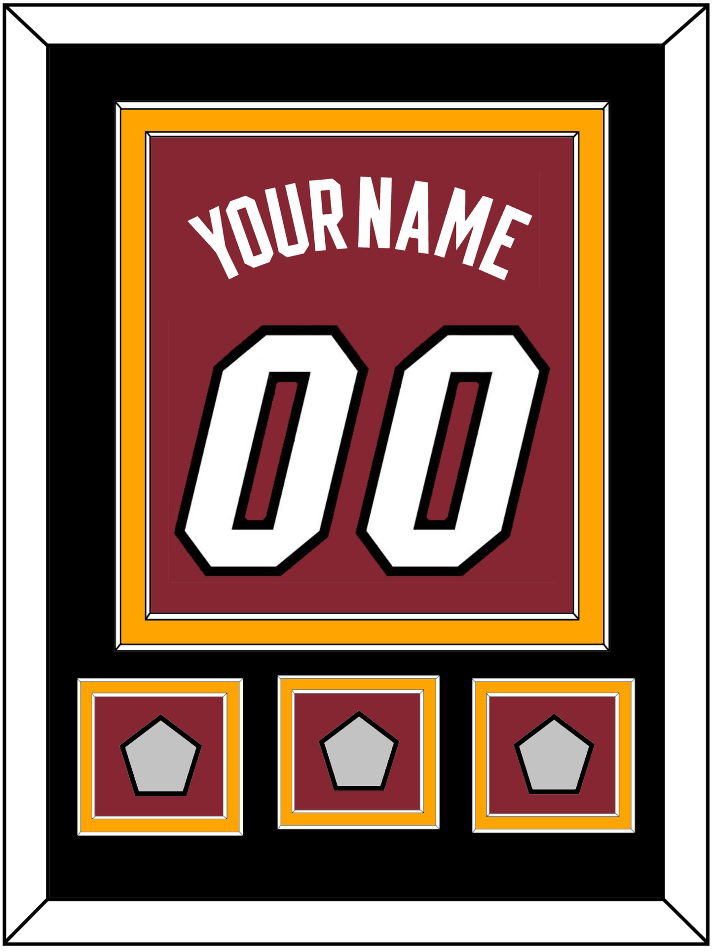Miami Name & Number With 3 Finals Patches - Alternate Red (2009-2017) - Signature Tier 2