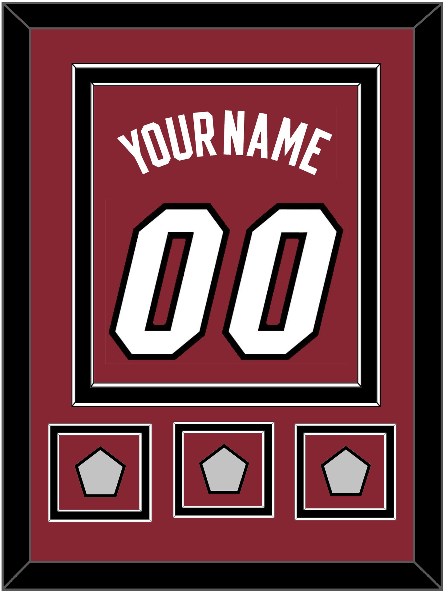 Miami Name & Number With 3 Finals Patches - Alternate Red (2009-2017) - Signature Tier 3