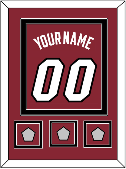 Miami Name & Number With 3 Finals Patches - Alternate Red (2009-2017) - Signature Tier 3