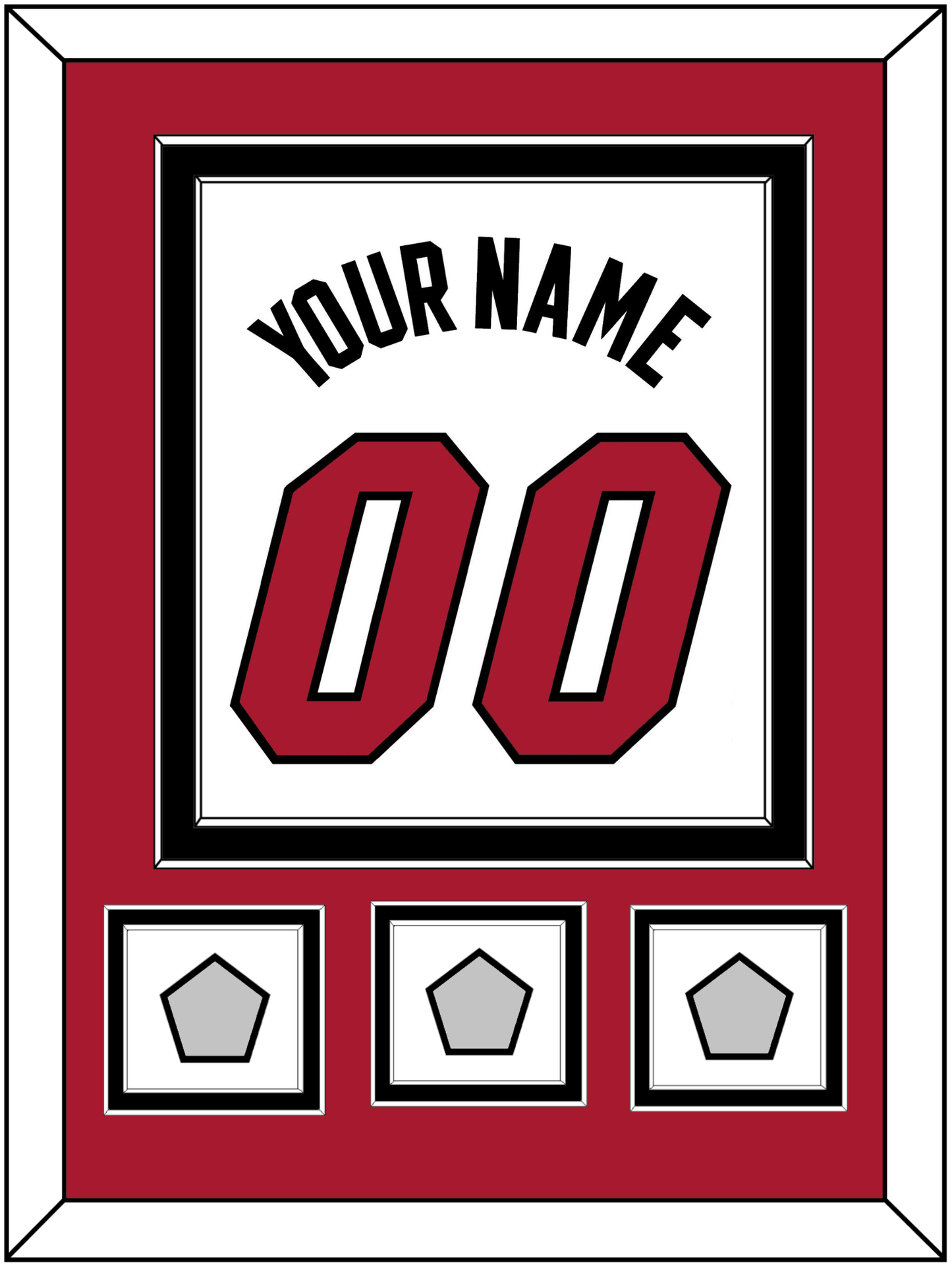 Miami Name & Number With 3 Finals Patches - Home White (1999-2008) - Signature Tier 2