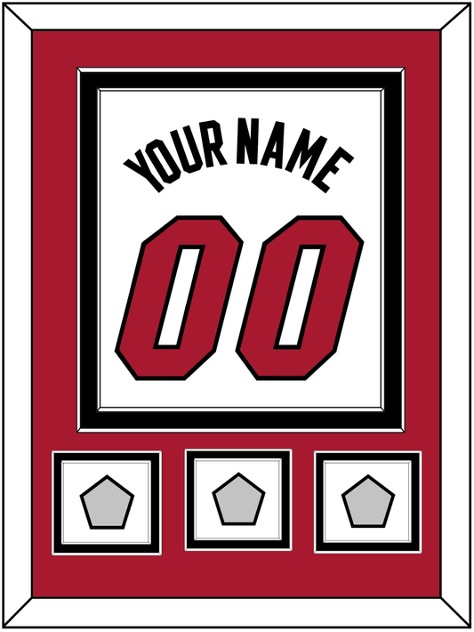 Miami Name & Number With 3 Finals Patches - Home White (1999-2008) - Signature Tier 2
