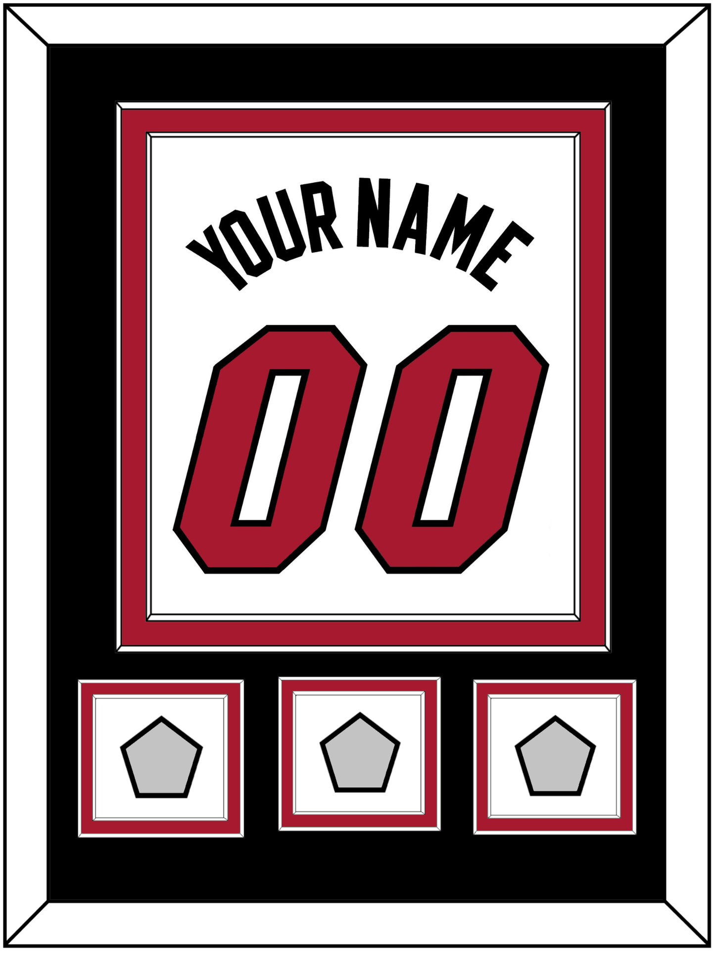 Miami Name & Number With 3 Finals Patches - Home White (1999-2008) - Signature Tier 3