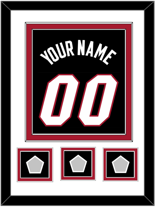Miami Name & Number With 3 Finals Patches - Road Black (1999-2008) - Signature Tier 1