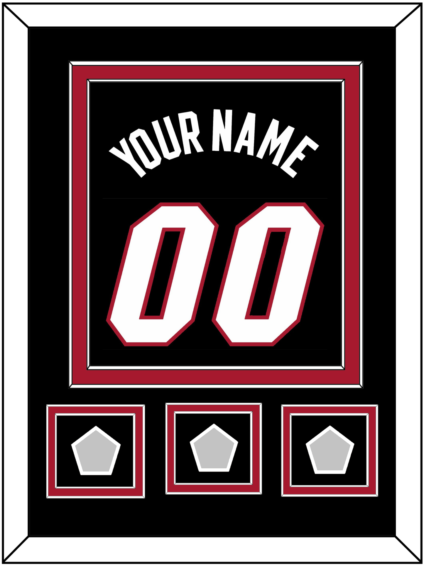 Miami Name & Number With 3 Finals Patches - Road Black (1999-2008) - Signature Tier 2