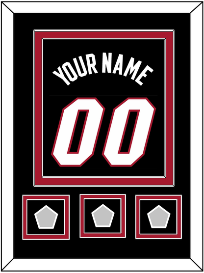 Miami Name & Number With 3 Finals Patches - Road Black (1999-2008) - Signature Tier 2