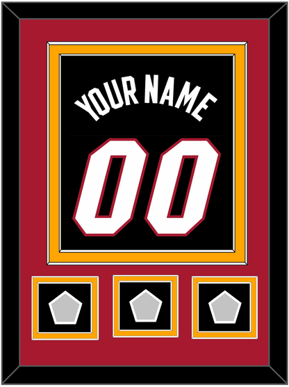 Miami Name & Number With 3 Finals Patches - Road Black (1999-2008) - Signature Tier 3