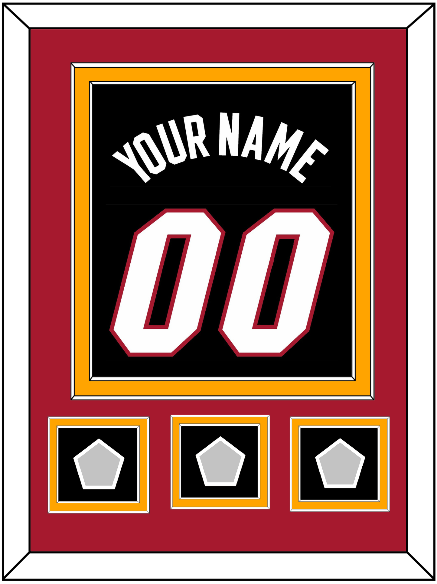 Miami Name & Number With 3 Finals Patches - Road Black (1999-2008) - Signature Tier 3