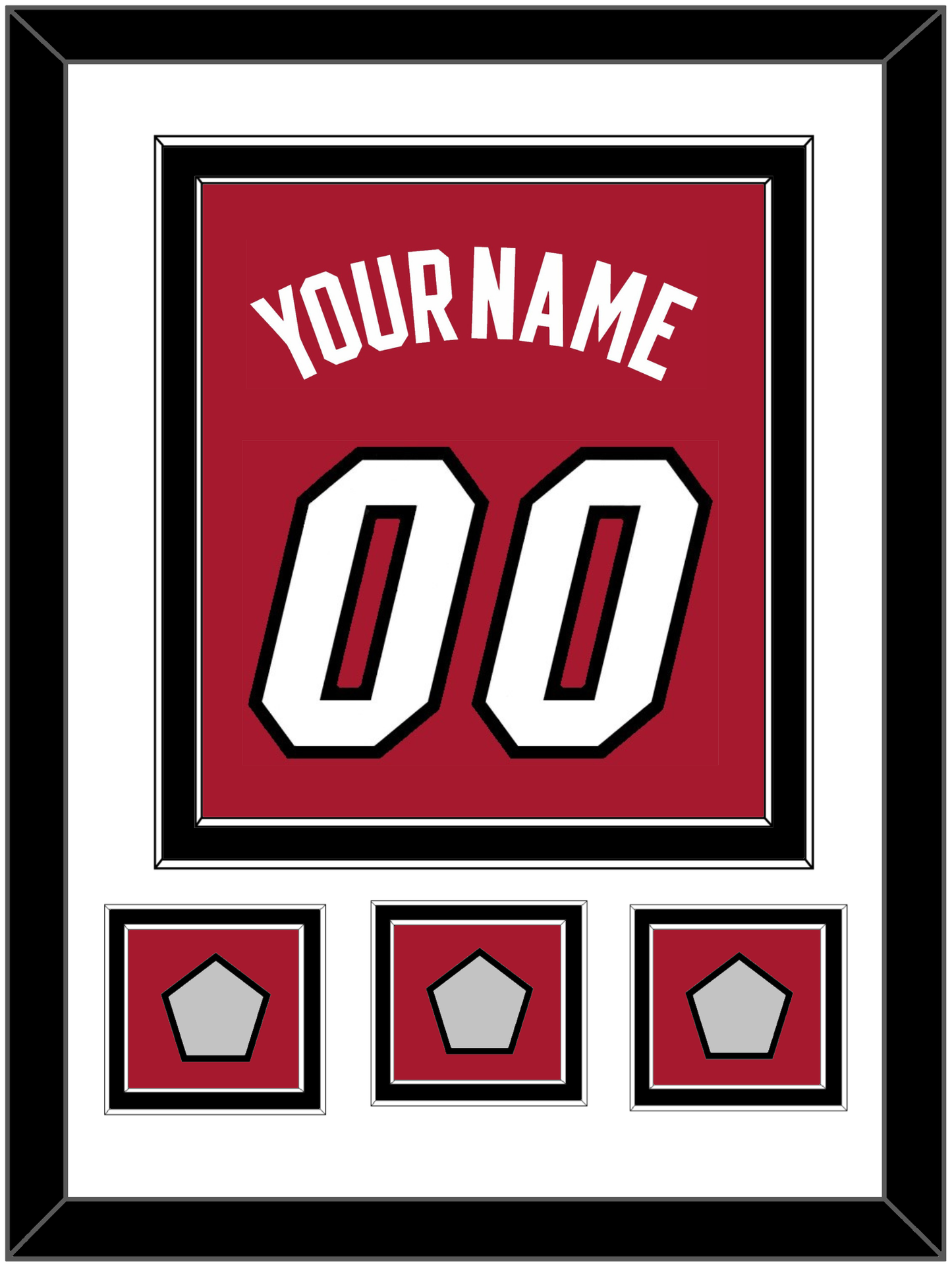 Miami Name & Number With 3 Finals Patches - Alternate Red (2001-2008) - Signature Tier 1