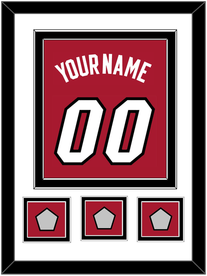 Miami Name & Number With 3 Finals Patches - Alternate Red (2001-2008) - Signature Tier 1