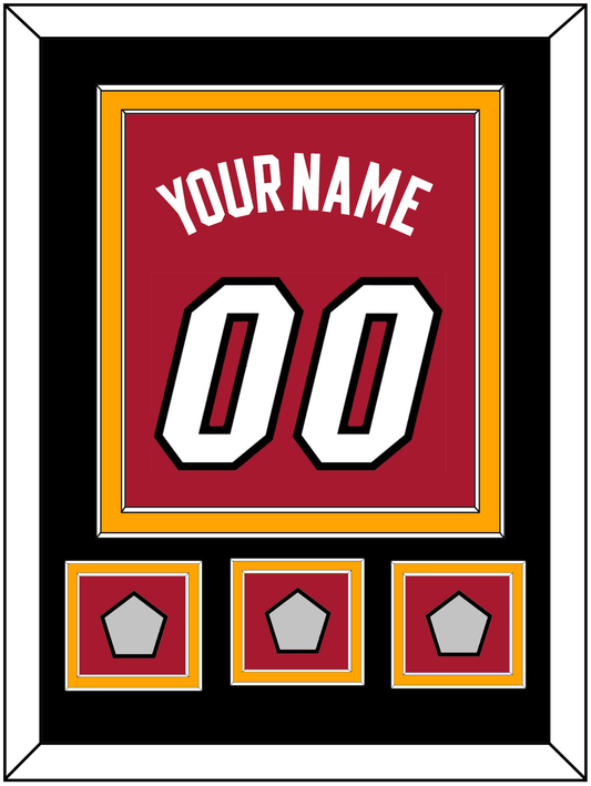 Miami Name & Number With 3 Finals Patches - Alternate Red (2001-2008) - Signature Tier 2