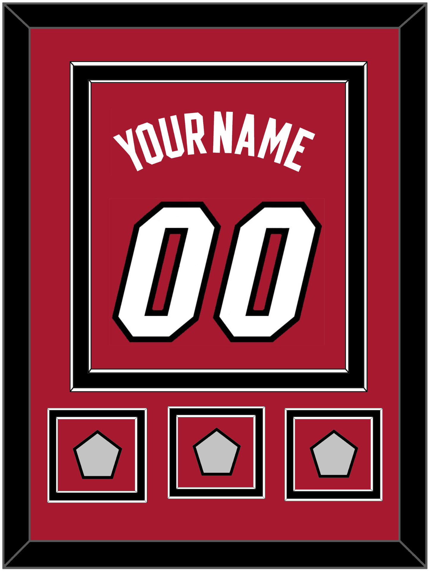 Miami Name & Number With 3 Finals Patches - Alternate Red (2001-2008) - Signature Tier 3