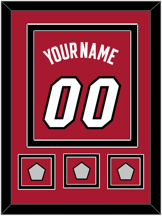 Miami Name & Number With 3 Finals Patches - Alternate Red (2001-2008) - Signature Tier 3
