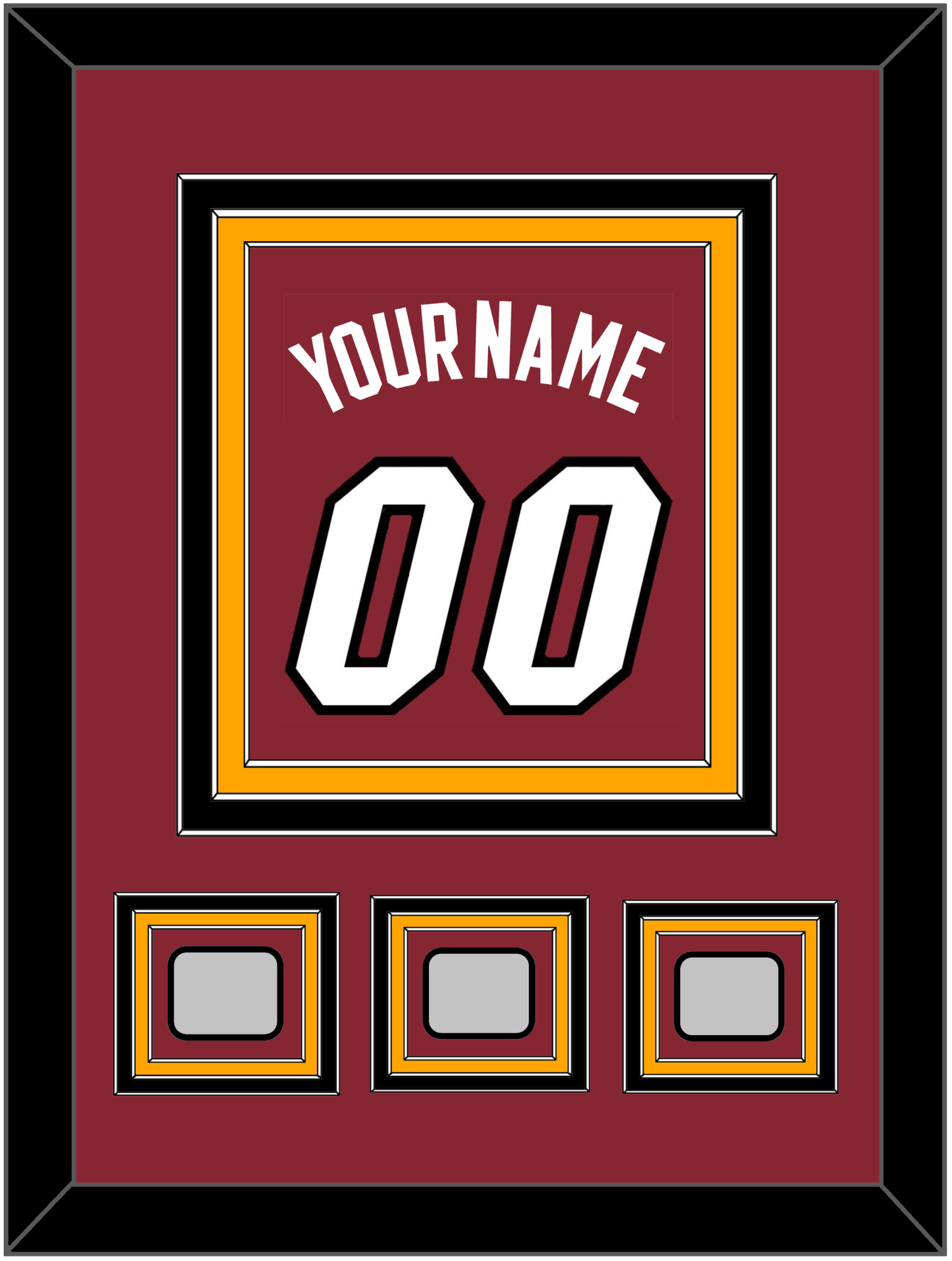 Miami Name & Number With 3 Finals Patches - Alternate Red (2009-2017) - Premier Tier 3