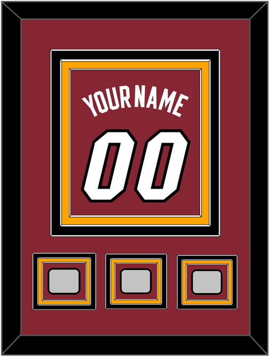 Miami Name & Number With 3 Finals Patches - Alternate Red (2009-2017) - Premier Tier 3