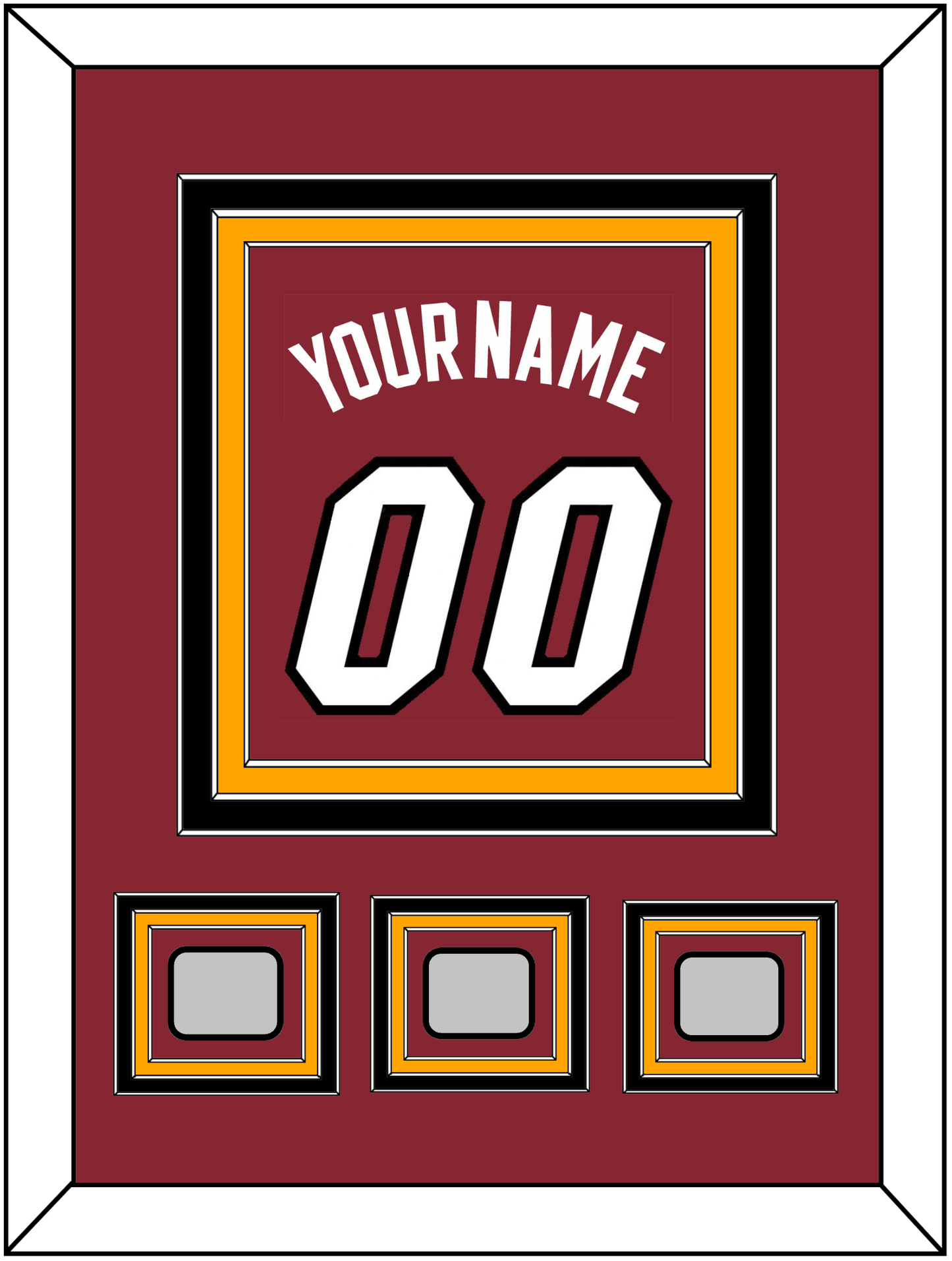 Miami Name & Number With 3 Finals Patches - Alternate Red (2009-2017) - Premier Tier 3
