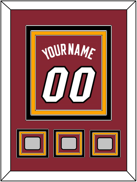 Miami Name & Number With 3 Finals Patches - Alternate Red (2009-2017) - Premier Tier 3