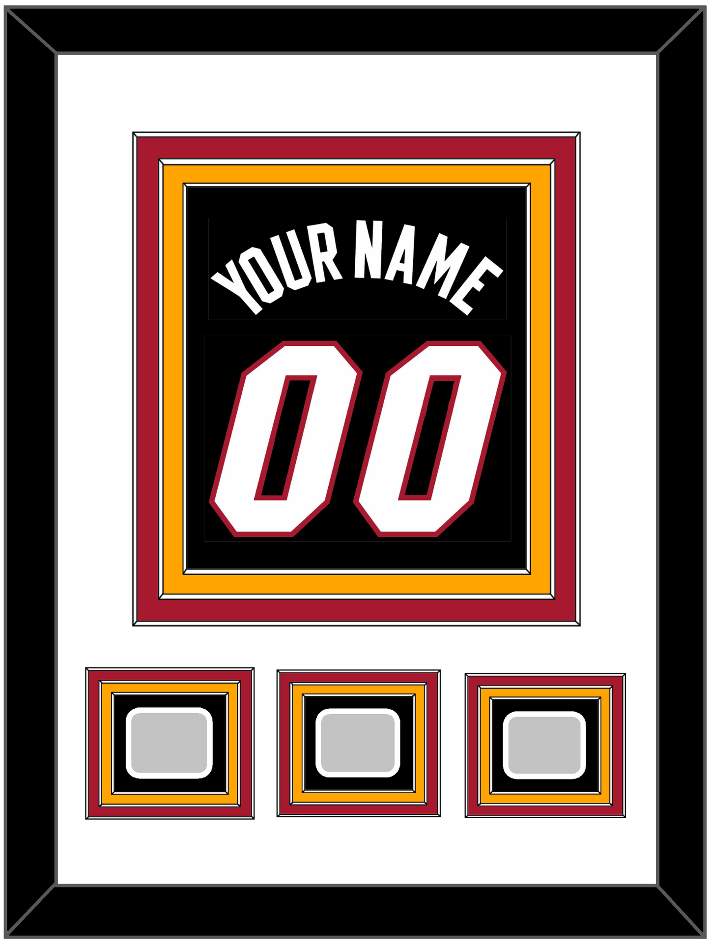 Miami Name & Number With 3 Finals Patches - Road Black (1999-2008) - Premier Tier 2