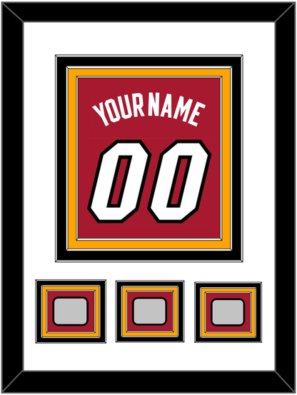 Miami Name & Number With 3 Finals Patches - Alternate Red (2001-2008) - Premier Tier 1