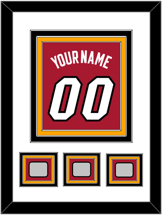 Miami Name & Number With 3 Finals Patches - Alternate Red (2001-2008) - Premier Tier 1