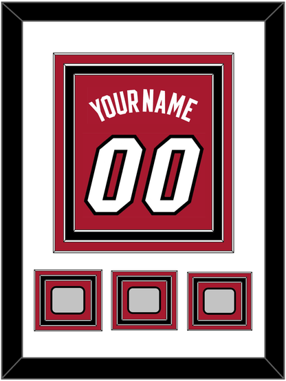 Miami Name & Number With 3 Finals Patches - Alternate Red (2001-2008) - Premier Tier 2