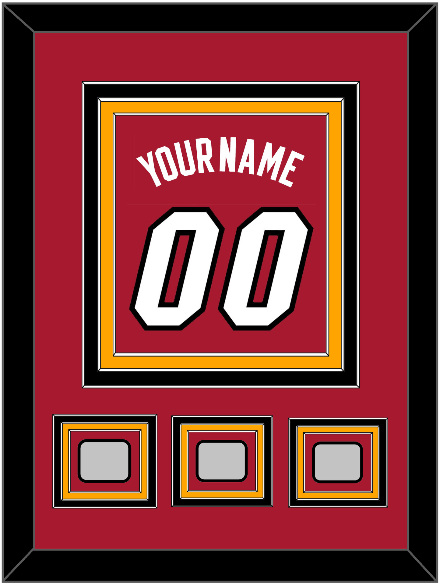 Miami Name & Number With 3 Finals Patches - Alternate Red (2001-2008) - Premier Tier 3