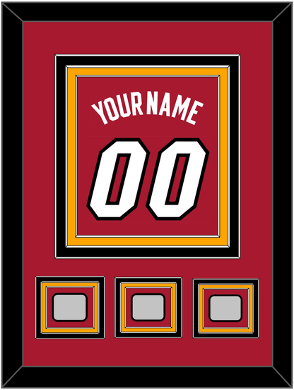 Miami Name & Number With 3 Finals Patches - Alternate Red (2001-2008) - Premier Tier 3