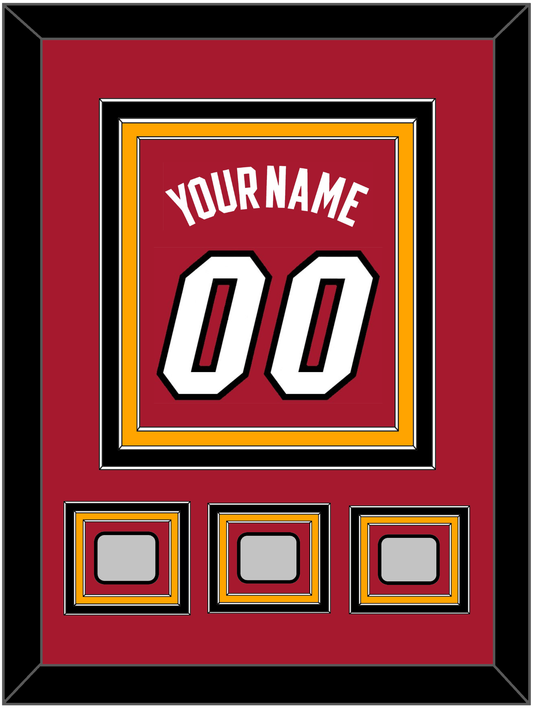 Miami Name & Number With 3 Finals Patches - Alternate Red (2001-2008) - Premier Tier 3