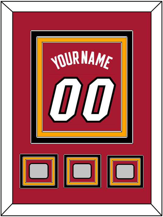 Miami Name & Number With 3 Finals Patches - Alternate Red (2001-2008) - Premier Tier 3