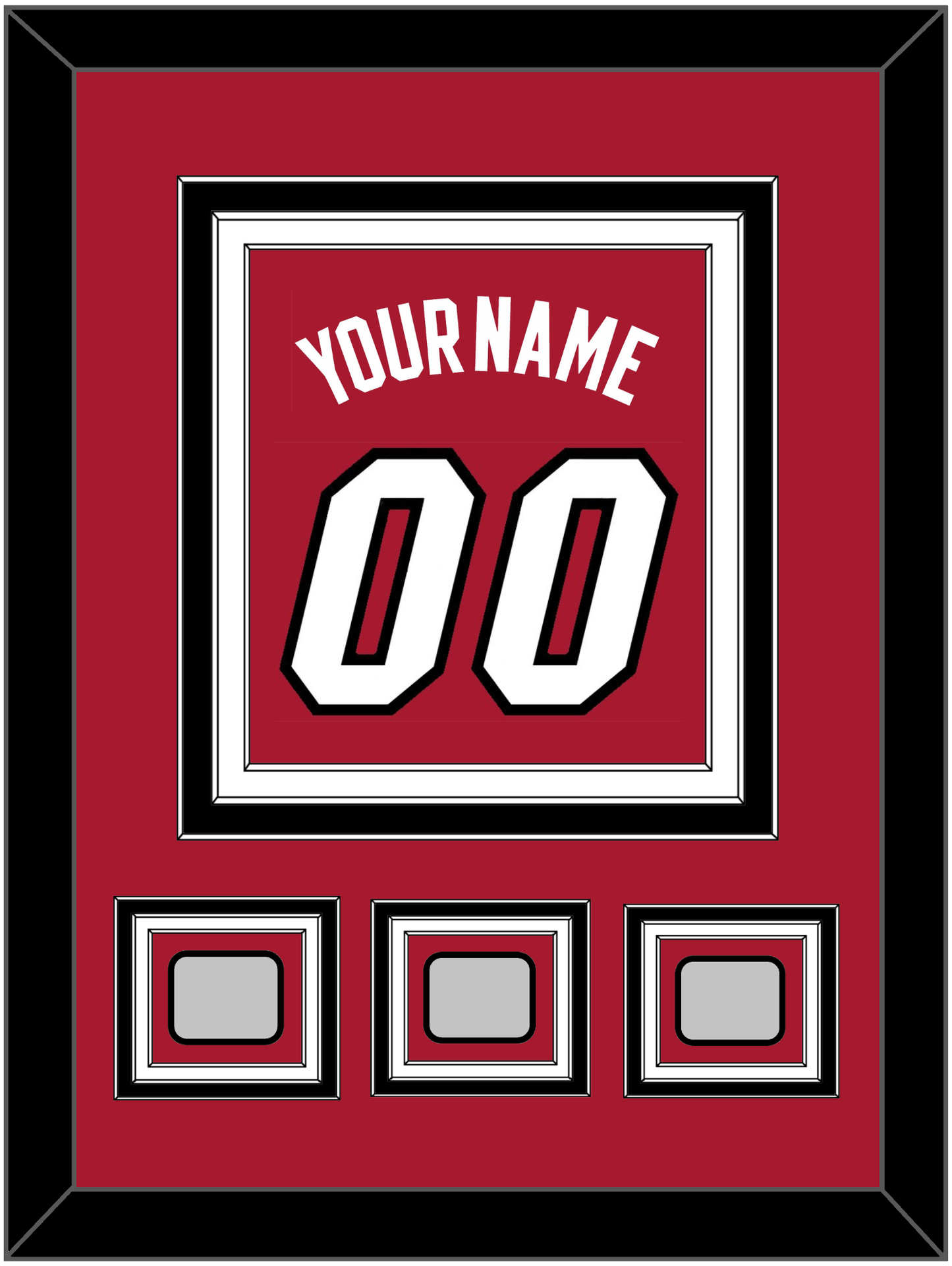 Miami Name & Number With 3 Finals Patches - Alternate Red (2001-2008) - Premier Tier 4