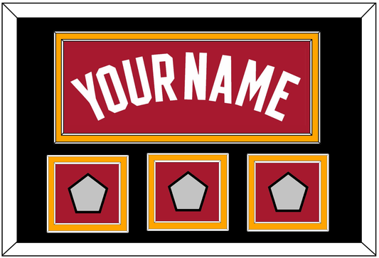 Miami Name & 3 Finals Patches - Alternate Red (2001-2008) - Signature Tier 2