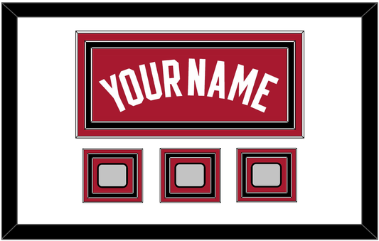 Miami Name & 3 Finals Patches - Alternate Red (2001-2008) - Premier Tier 2