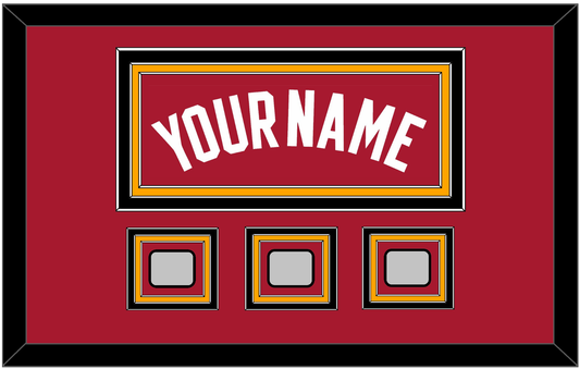 Miami Name & 3 Finals Patches - Alternate Red (2001-2008) - Premier Tier 3