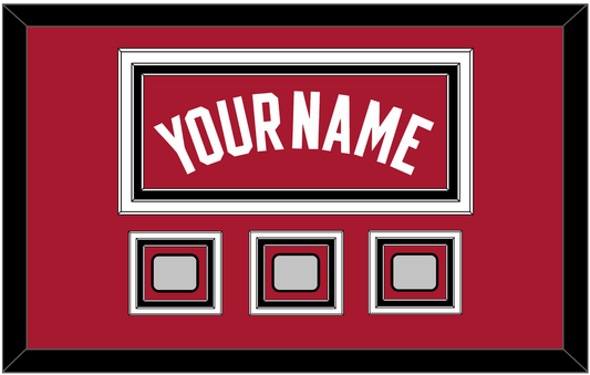 Miami Name & 3 Finals Patches - Alternate Red (2001-2008) - Premier Tier 4