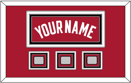 Miami Name & 3 Finals Patches - Alternate Red (2001-2008) - Premier Tier 4