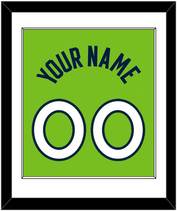 Minnesota Name & Number - Neon Green Statement - Single Mat 1