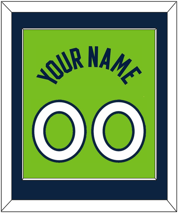 Minnesota Name & Number - Neon Green Statement - Single Mat 2
