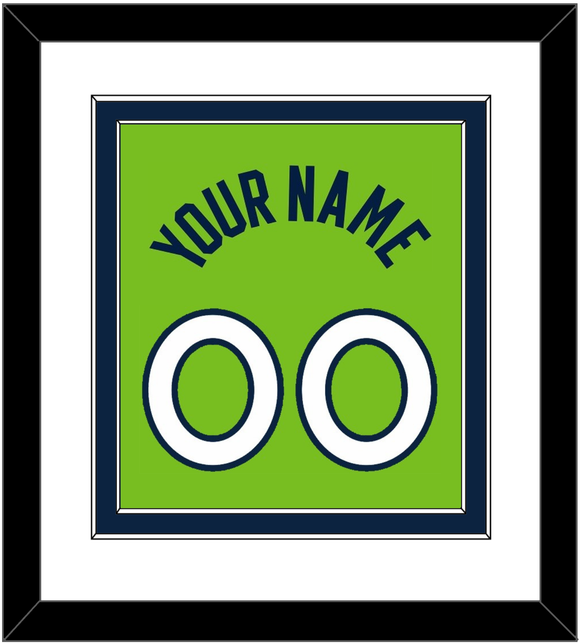 Minnesota Name & Number - Neon Green Statement - Double Mat 1