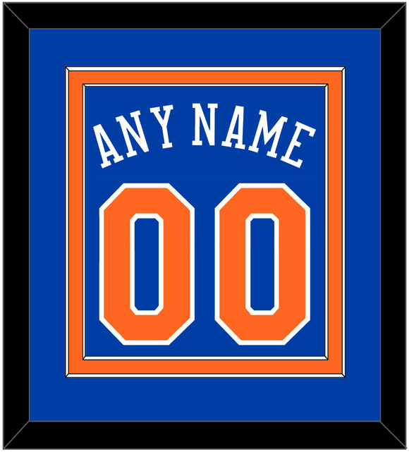 New York Name & Number - Road Blue - Double Mat 2