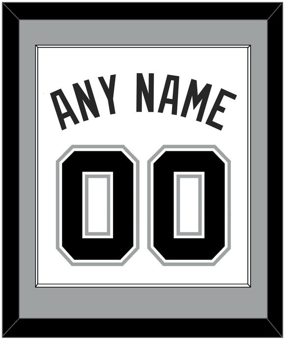 San Antonio Name & Number - White Association - Single Mat 1