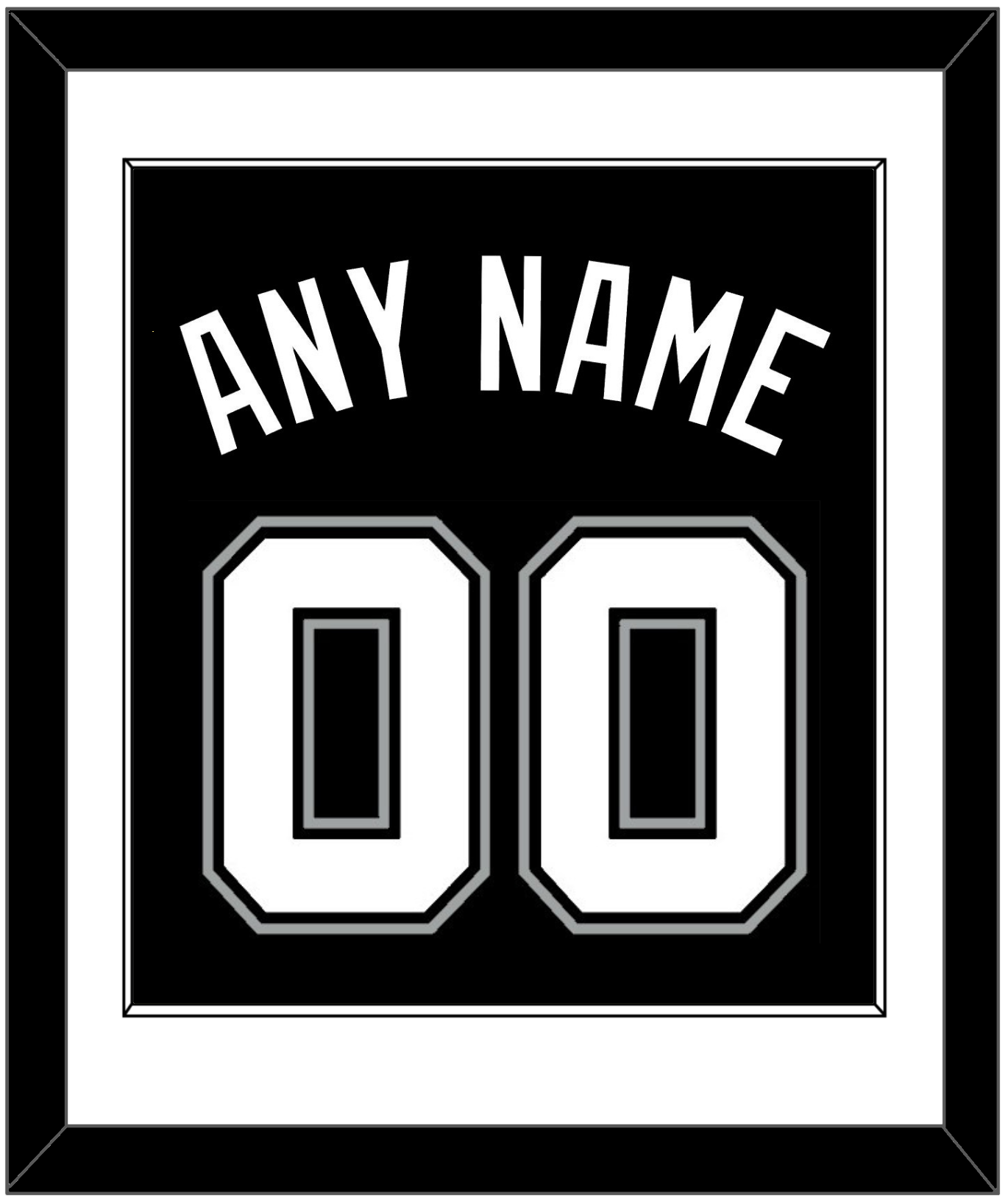 San Antonio Name & Number - Black Icon - Essential Tier 1