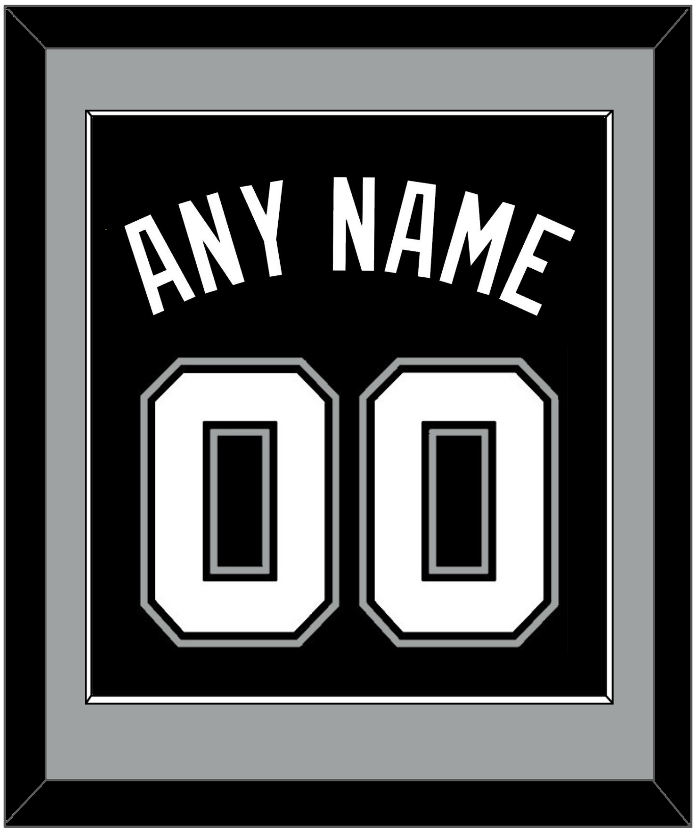 San Antonio Name & Number - Road Black (2002-2017) - Essential Tier 2
