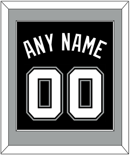 San Antonio Name & Number - Black Icon - Essential Tier 2
