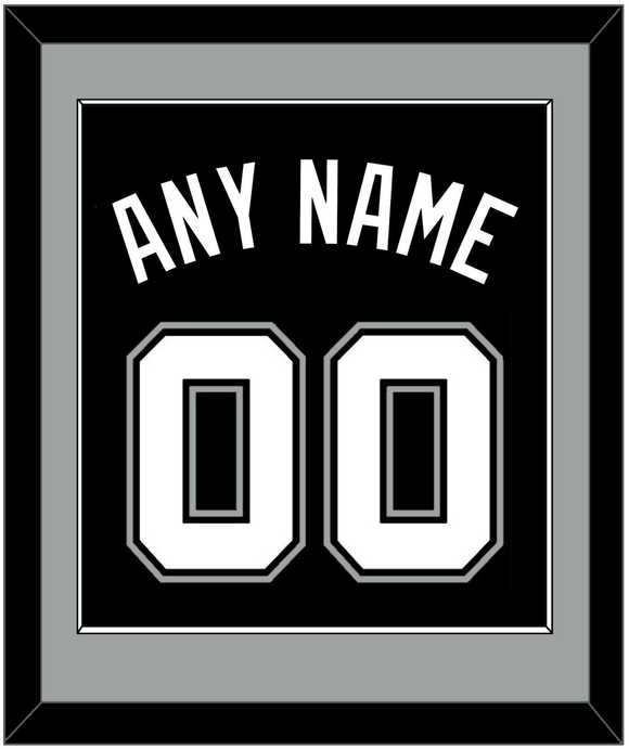San Antonio Name & Number - Black Icon - Single Mat 2
