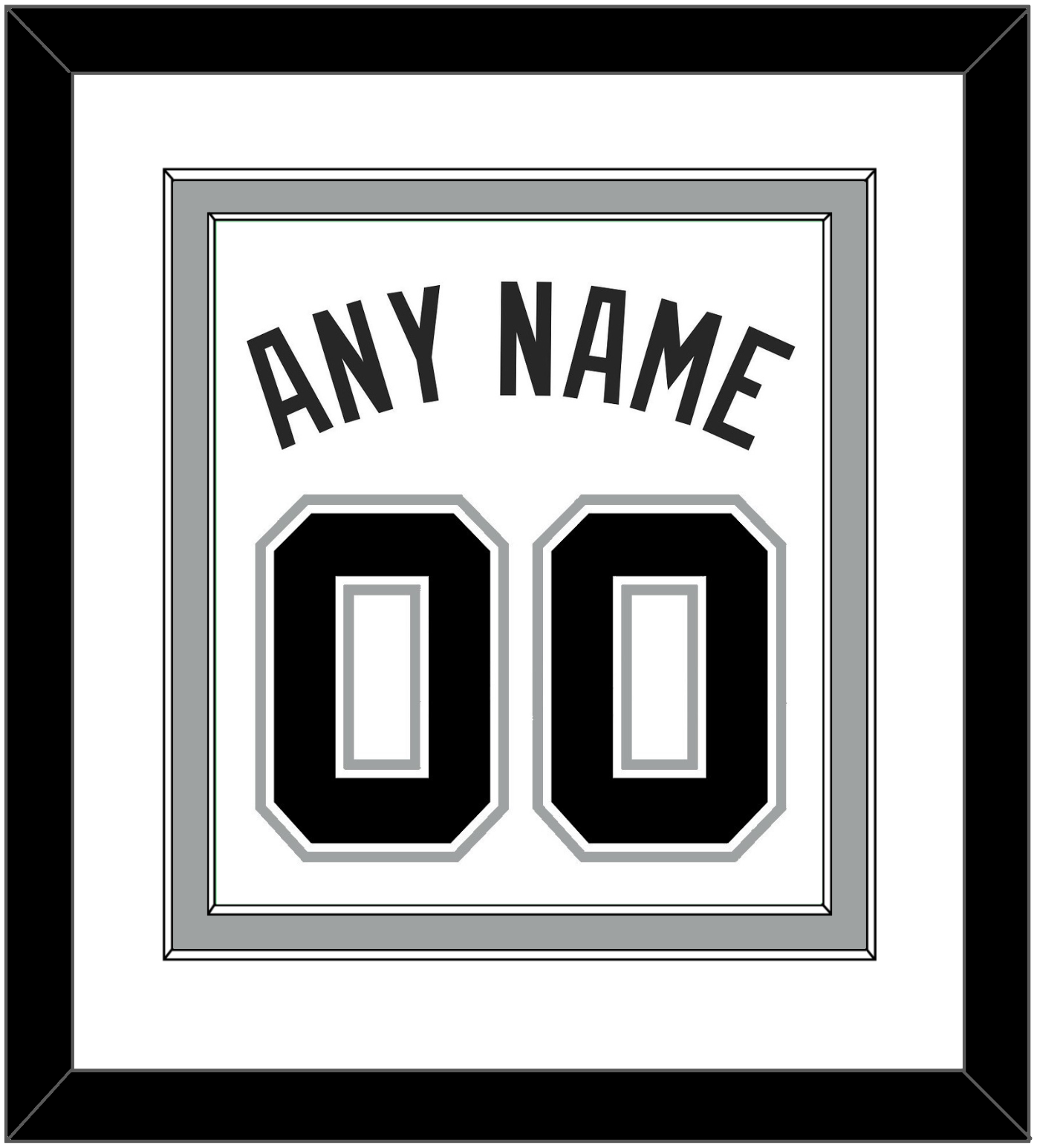 San Antonio Name & Number - White Association - Signature Tier 1
