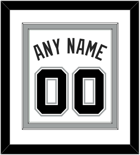 San Antonio Name & Number - White Association - Double Mat 1