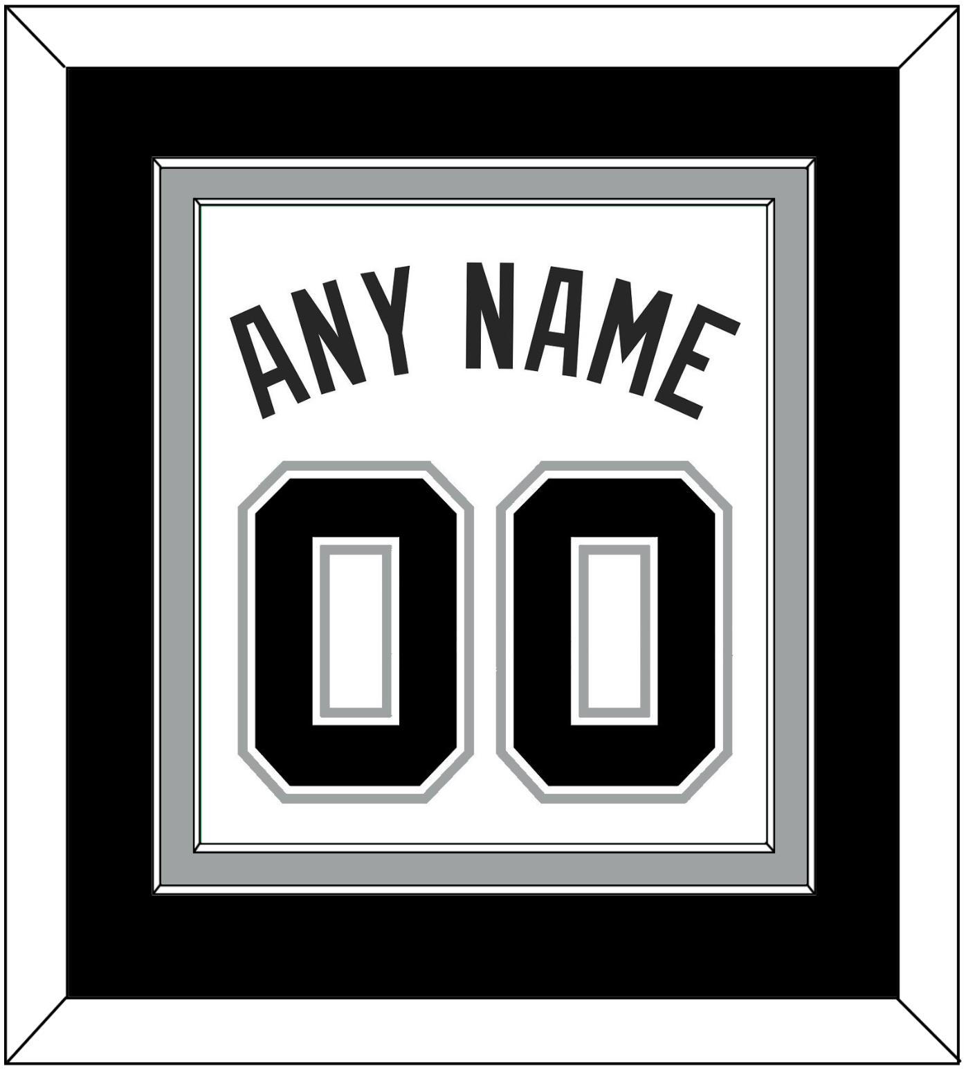San Antonio Name & Number - White Association - Signature Tier 2