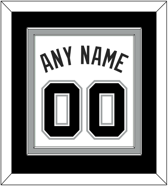 San Antonio Name & Number - White Association - Double Mat 2