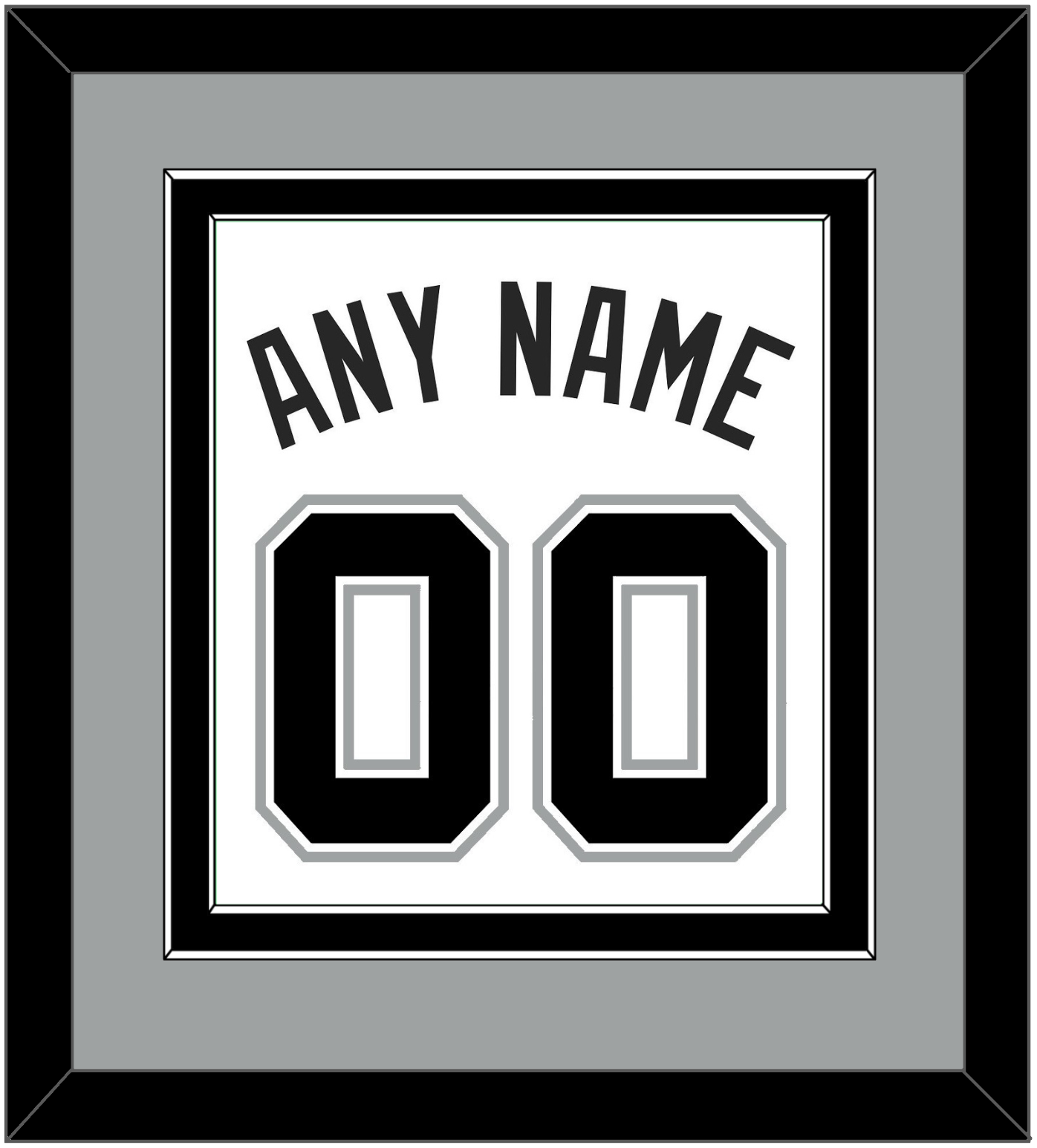 San Antonio Name & Number - White Association - Signature Tier 3