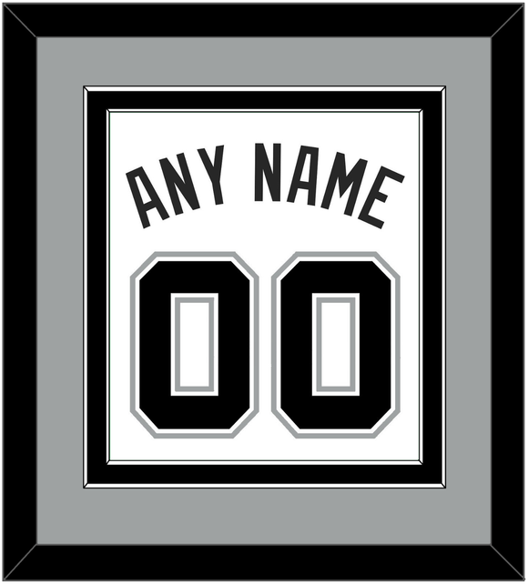 San Antonio Name & Number - White Association - Double Mat 3