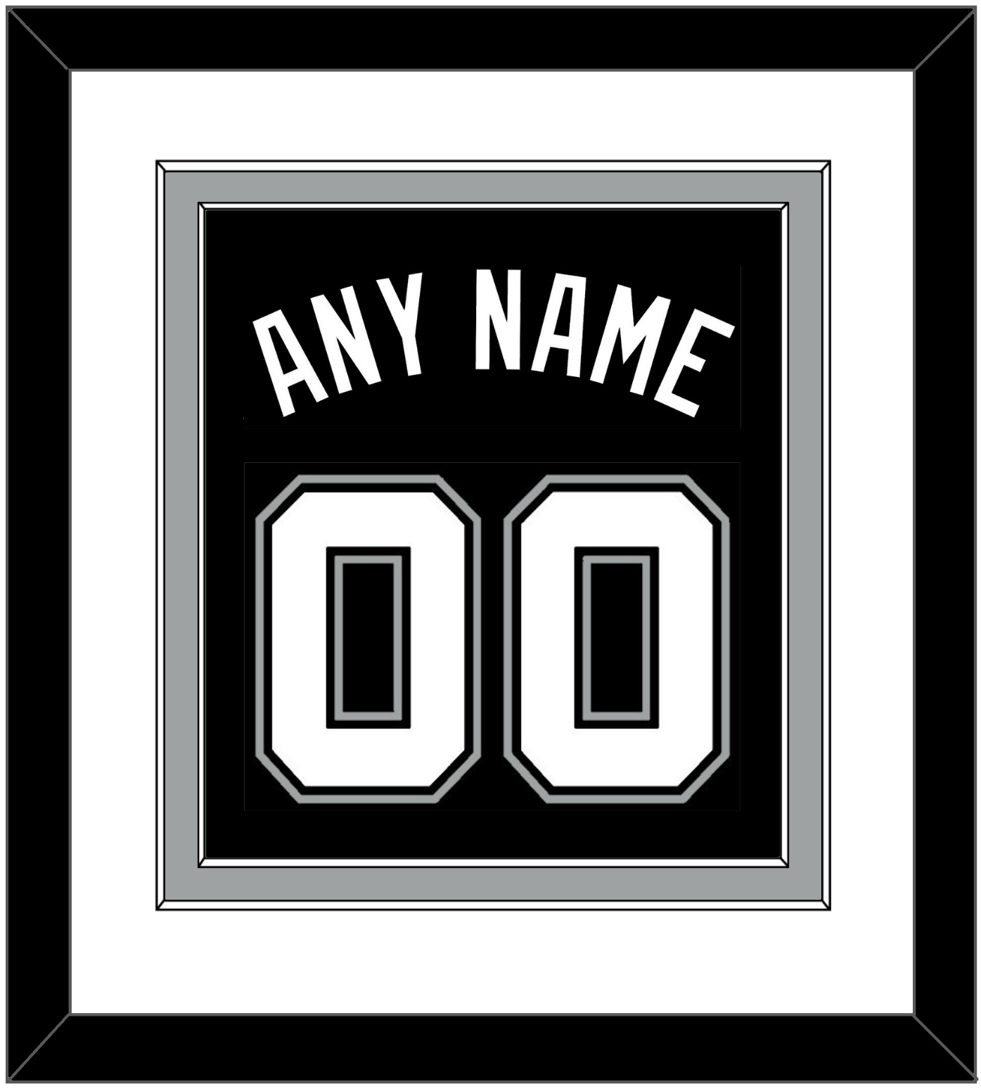 San Antonio Name & Number - Black Icon - Signature Tier 1